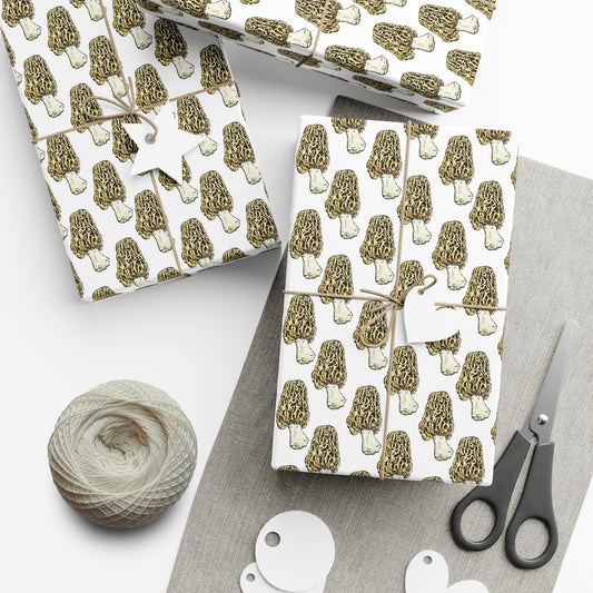 Mushroom Gift Wrap, White