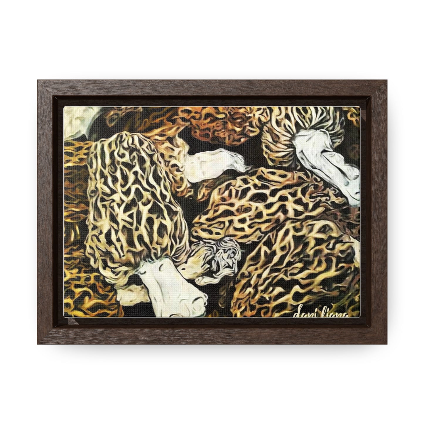 Morel Mushrooms Original Oil Painting Print, Gallery Canvas Wraps, Horizontal Frame