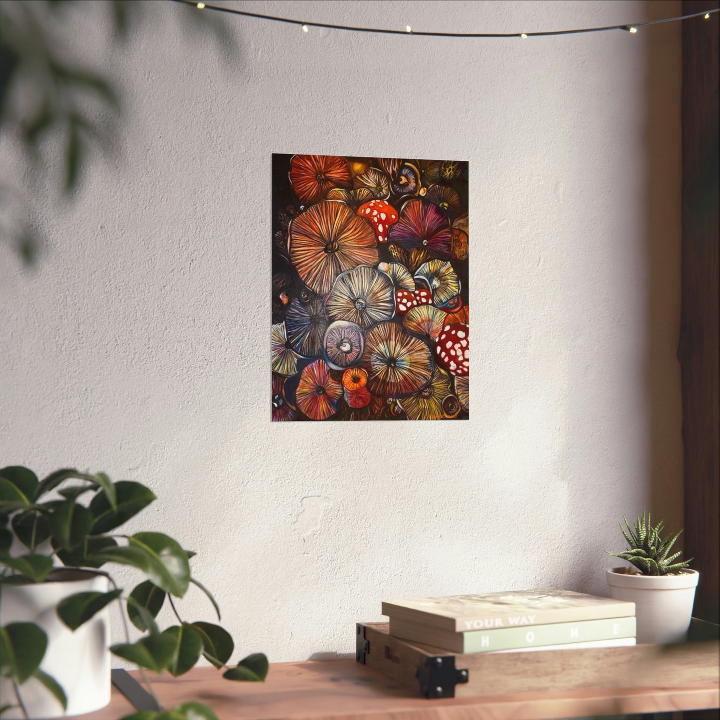 Colorful Mushroom Original Oil Painting Print (Online)