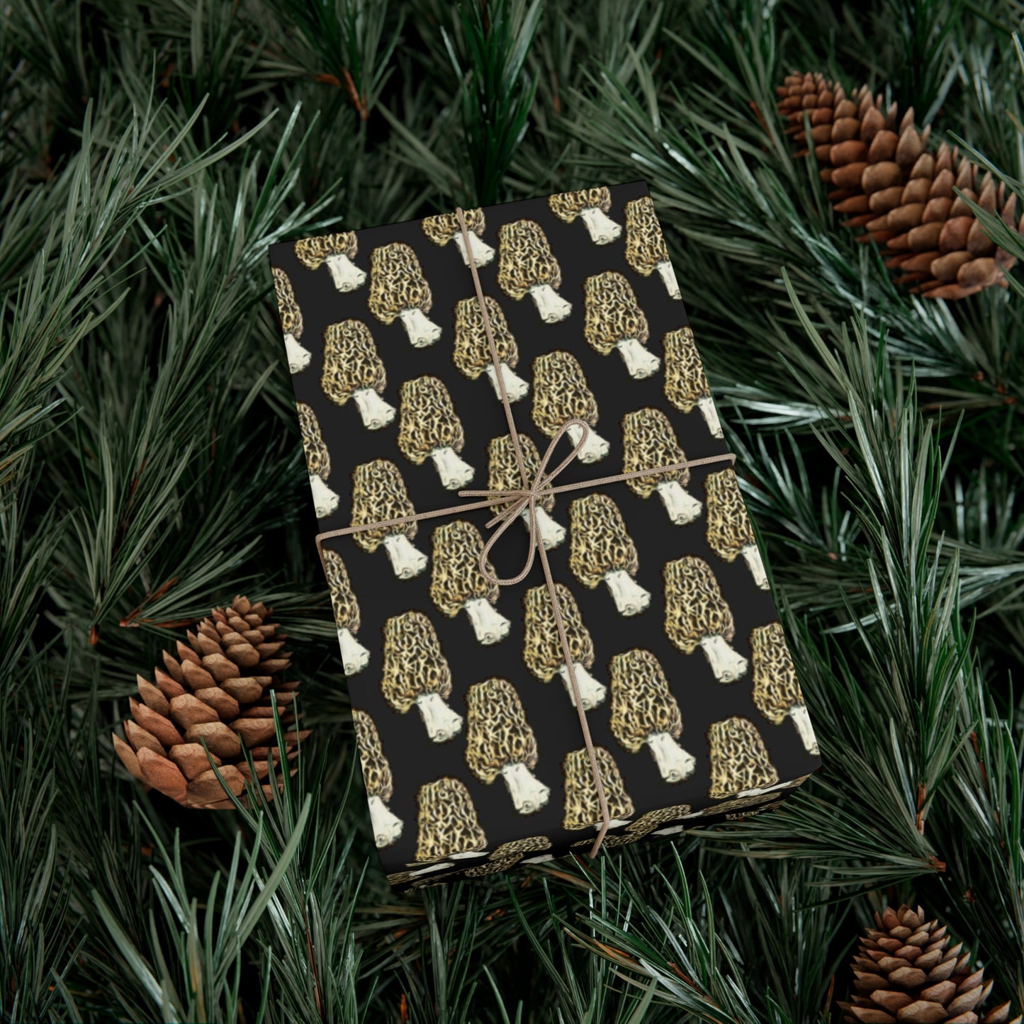 Mushroom Gift Wrap, Black