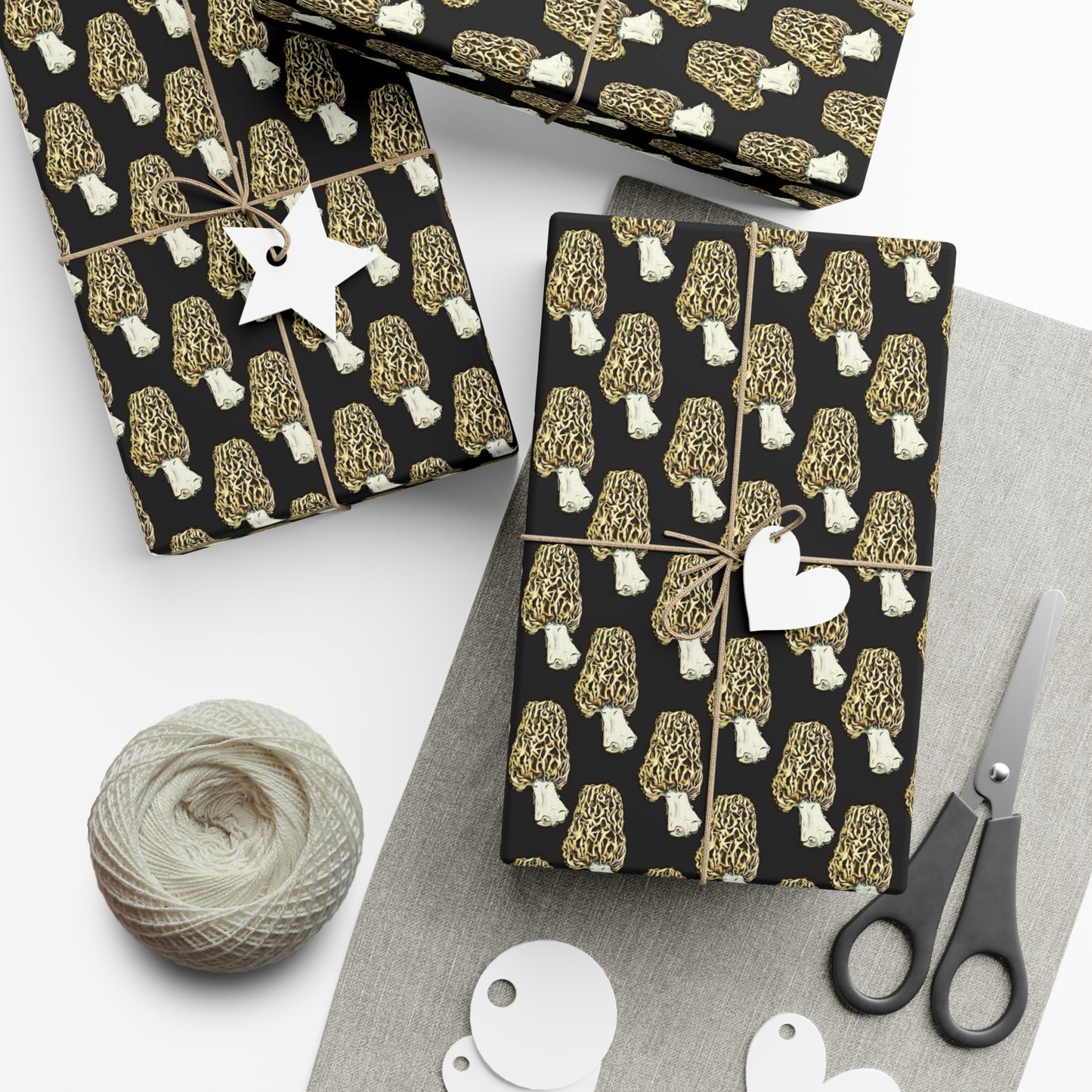 Mushroom Gift Wrap, Black