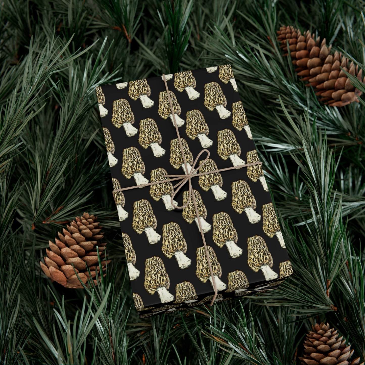 Mushroom Gift Wrap, Black