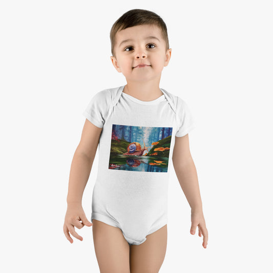 Snail Organic Baby Bodysuit,