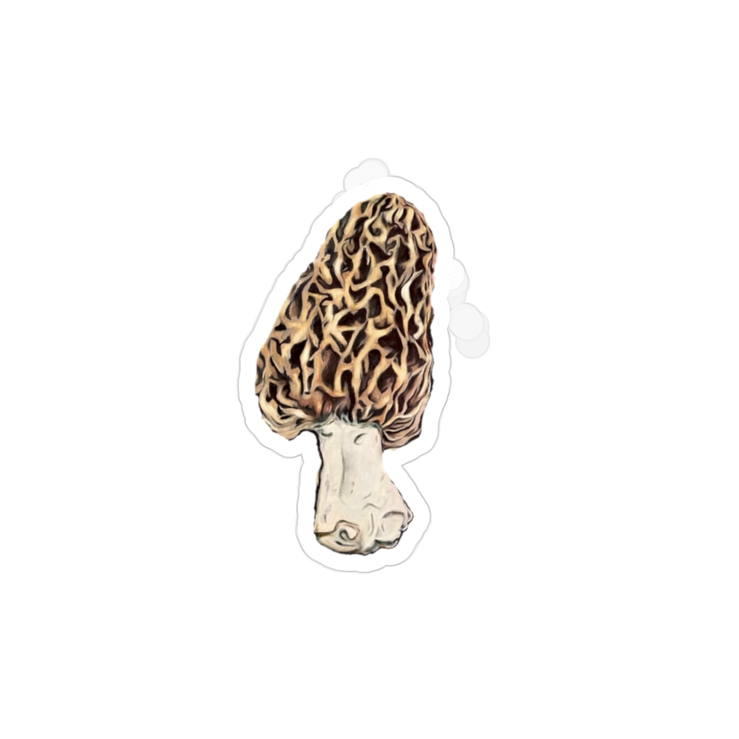 Morel Mushroom Transparent Outdoor Sticker, Die-Cut, 1pcs