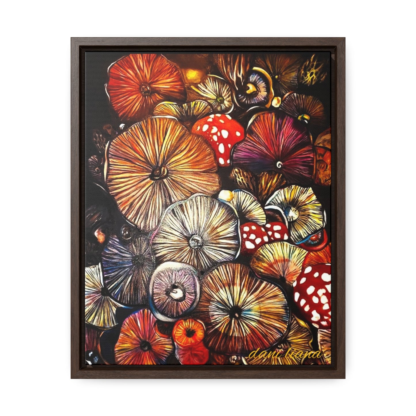 Colorful Mushroom Print on Gallery Canvas Wraps, Vertical Frame