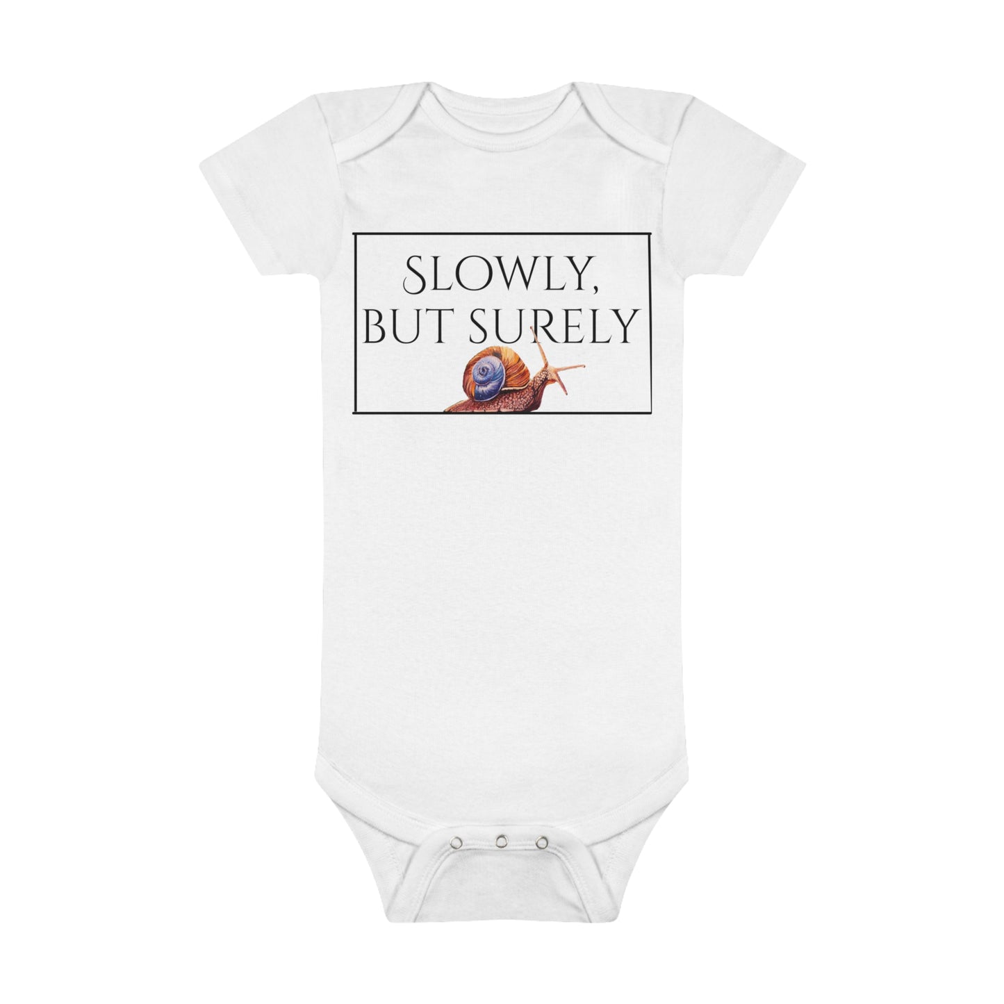 Slowly, but Surely. Snail Organic Baby Bodysuit