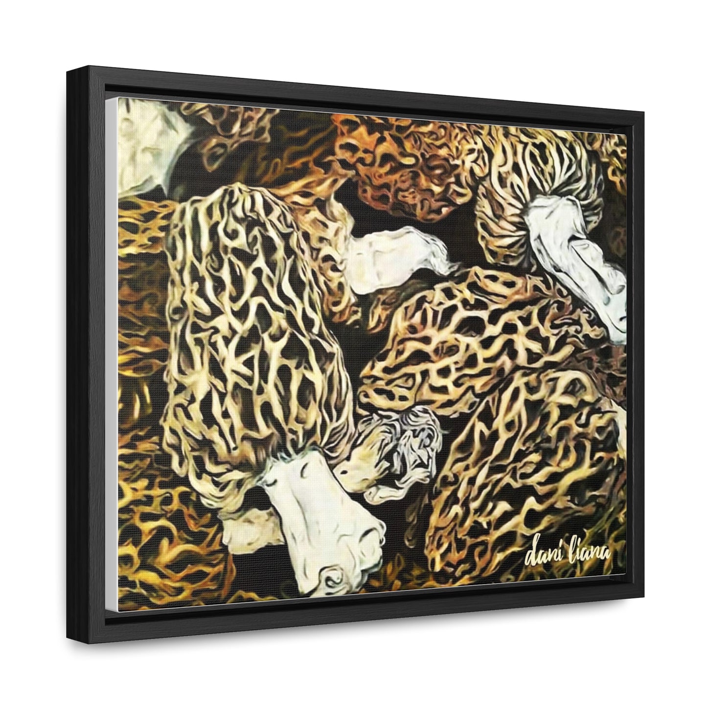 Morel Mushrooms Original Oil Painting Print, Gallery Canvas Wraps, Horizontal Frame