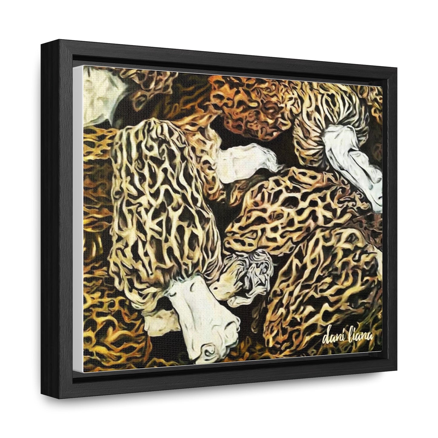 Morel Mushrooms Original Oil Painting Print, Gallery Canvas Wraps, Horizontal Frame