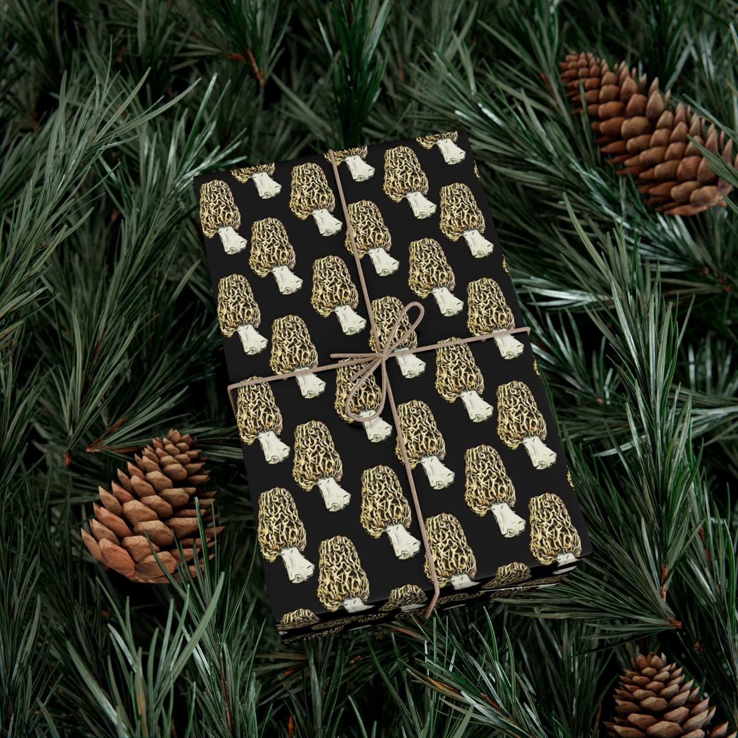 Mushroom Gift Wrap, Black