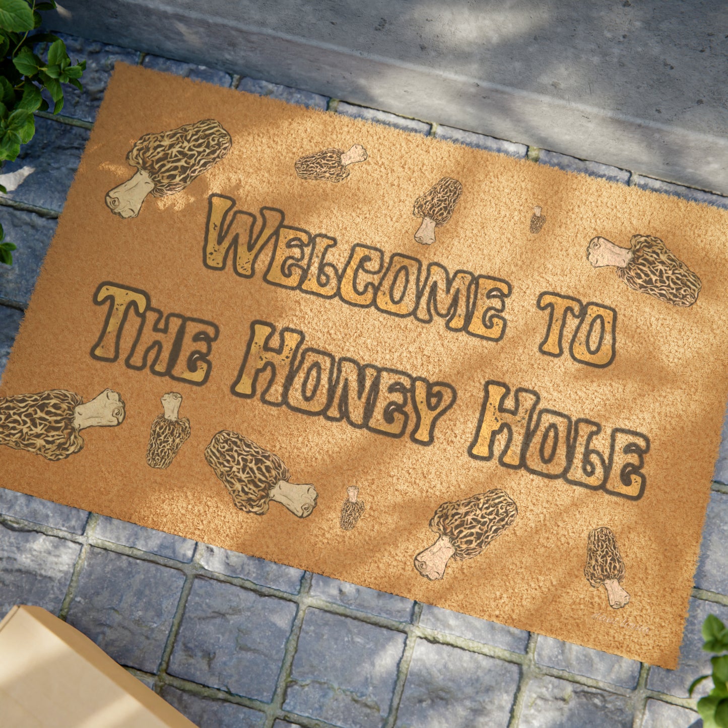 Welcome to the Honey Hole Morel Mushroom Doormat