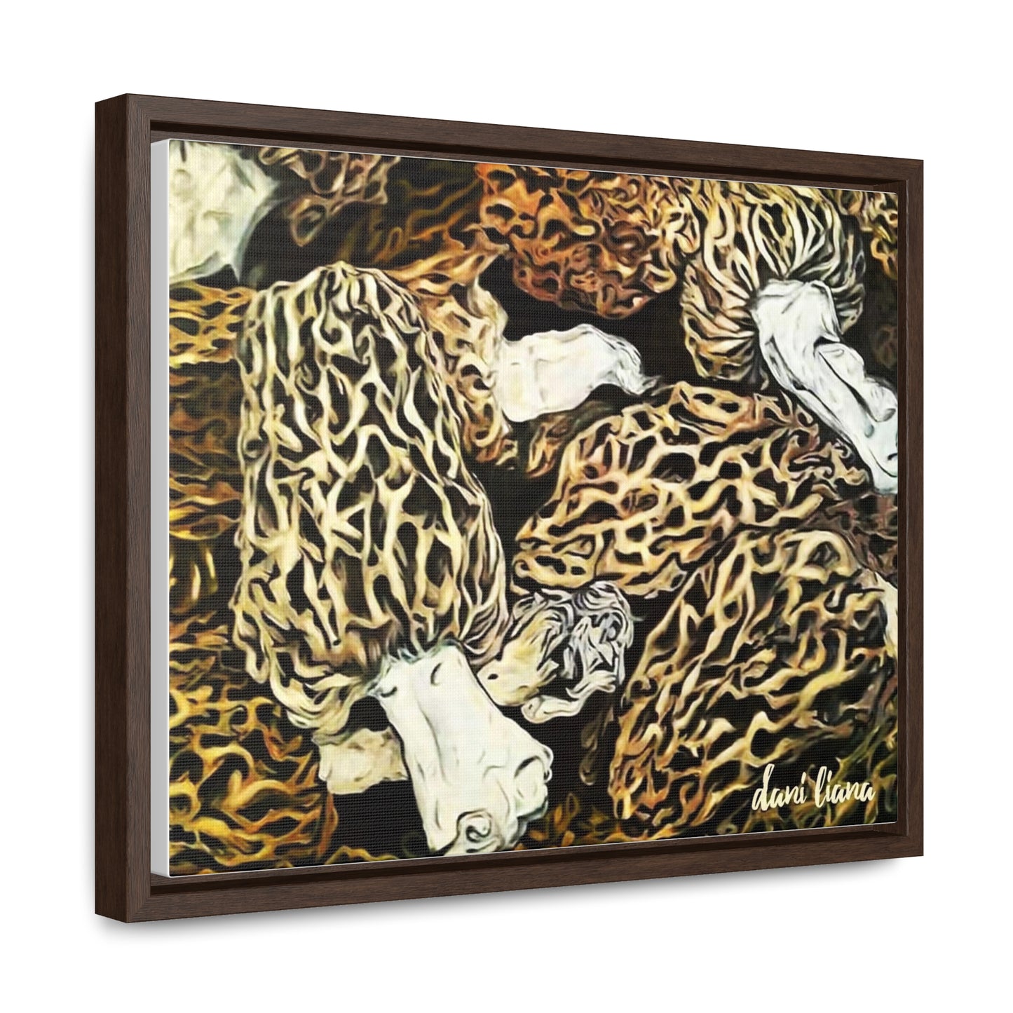 Morel Mushrooms Original Oil Painting Print, Gallery Canvas Wraps, Horizontal Frame