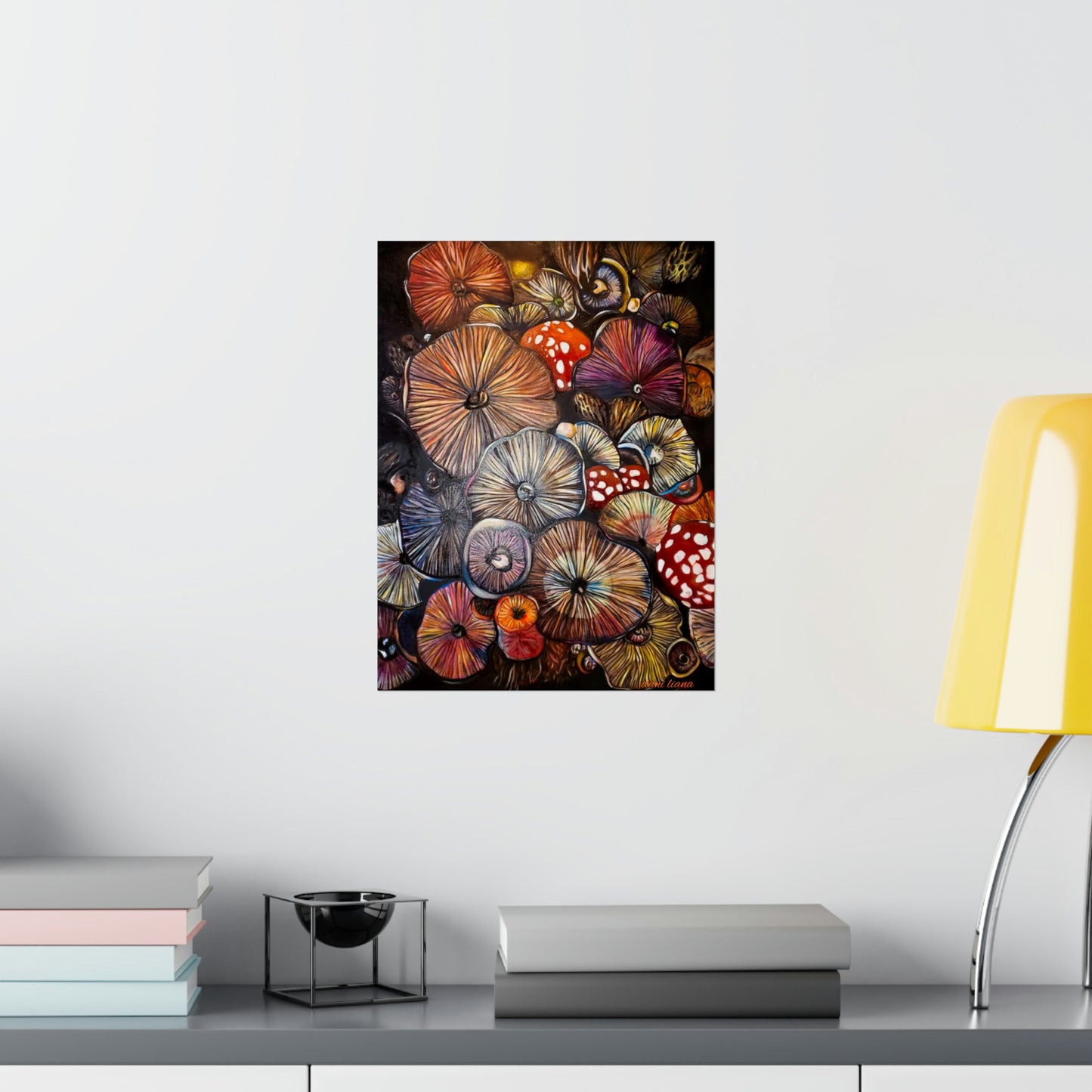 Colorful Mushroom Original Oil Painting Print (Online)