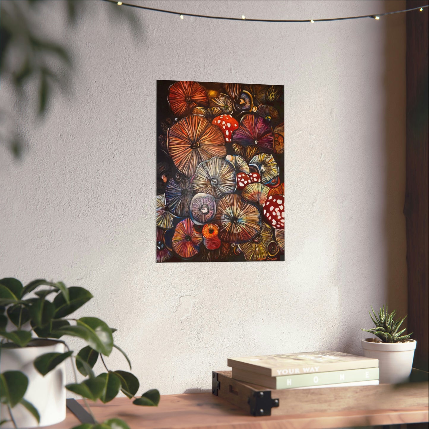 Colorful Mushroom Original Oil Painting Print (Online)