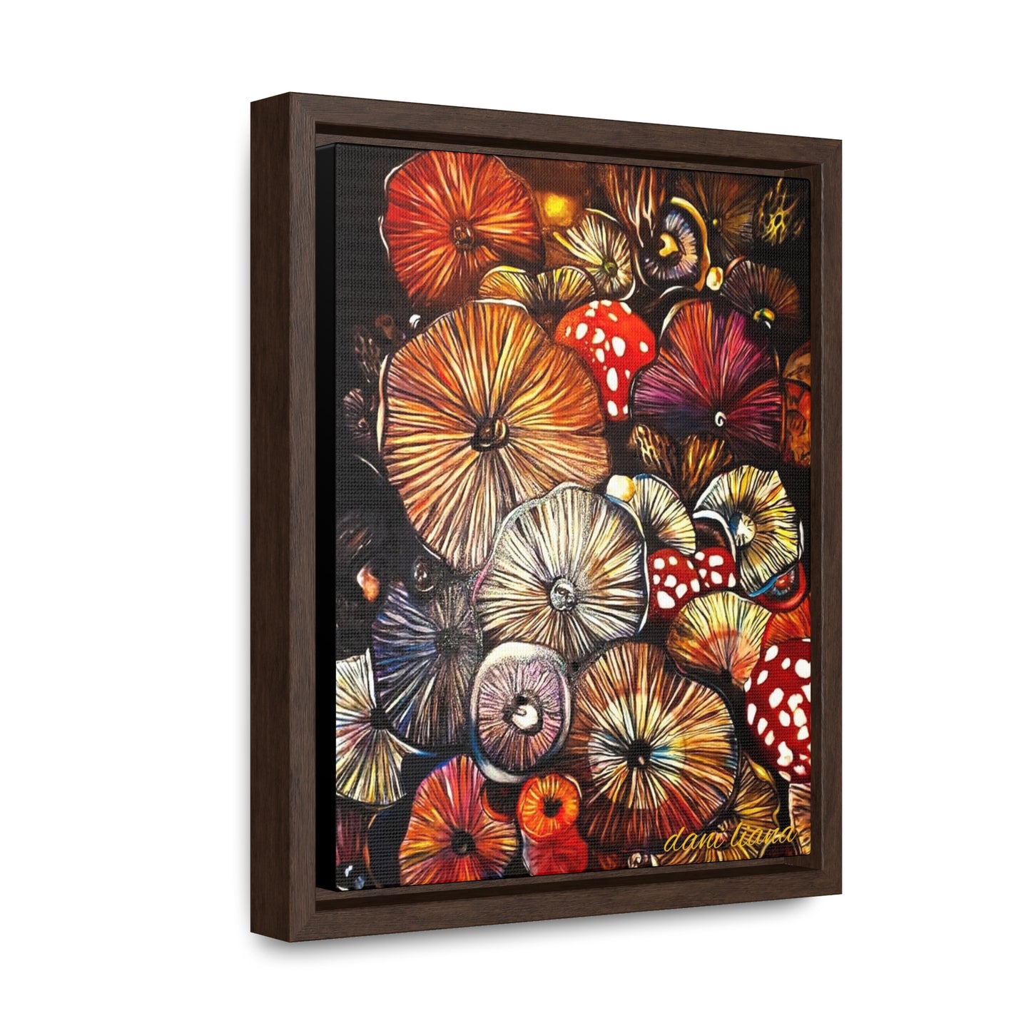 Colorful Mushroom Print on Gallery Canvas Wraps, Vertical Frame