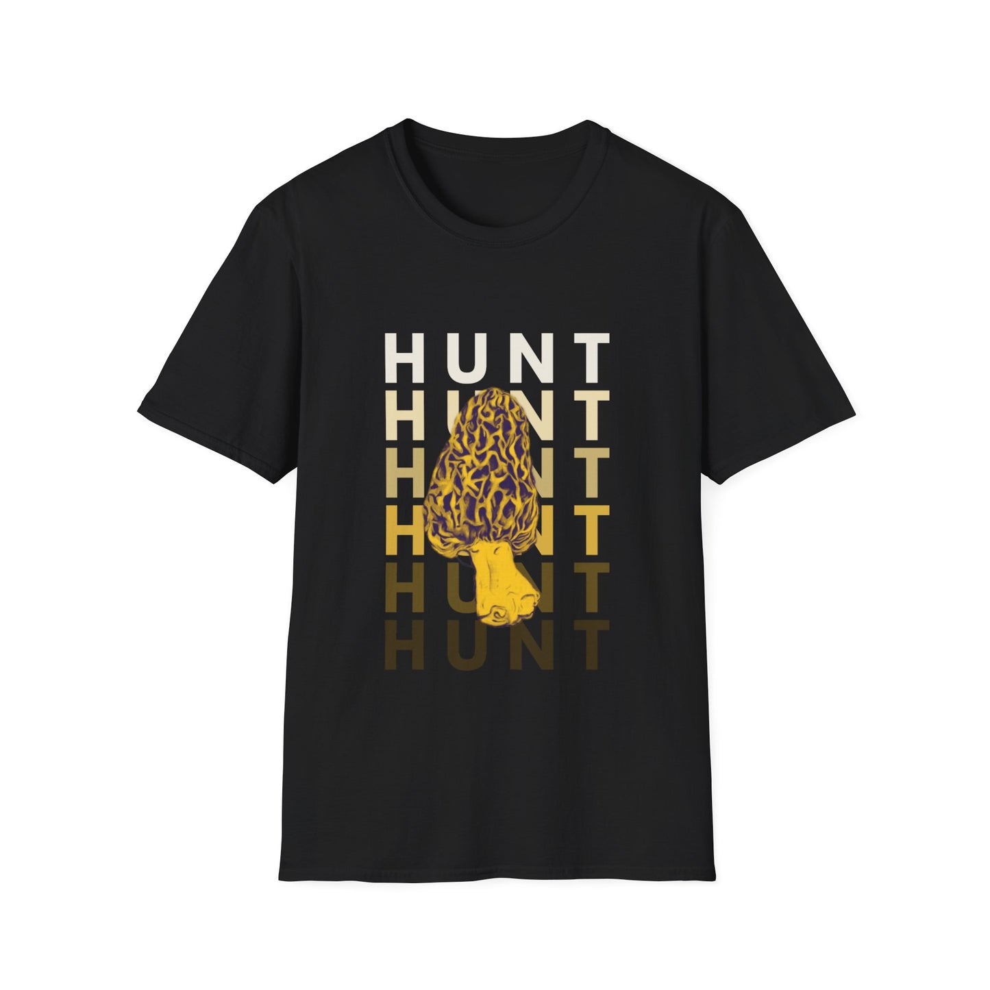 Hunt. Morel Mushroom. Unisex Softstyle T-Shirt