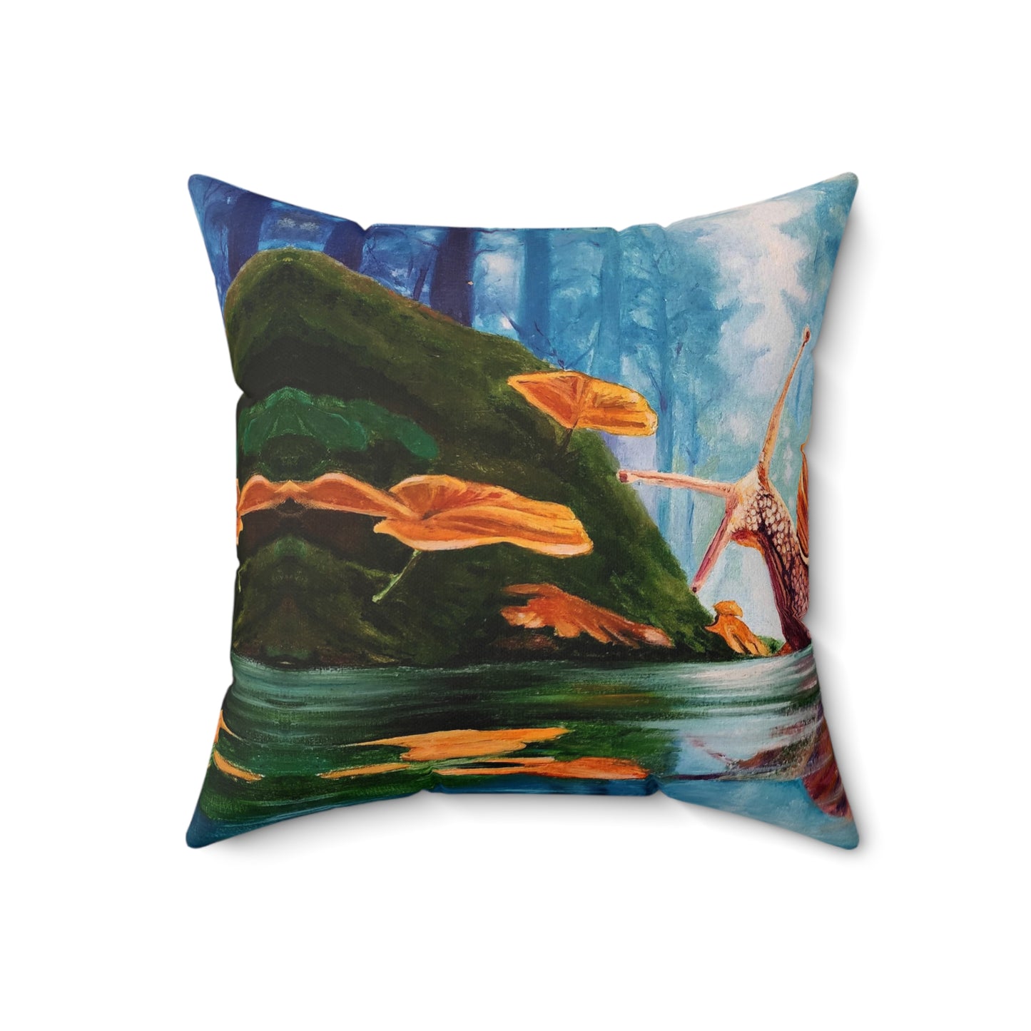 Whimsical Snail Spun Polyester Square Pillow