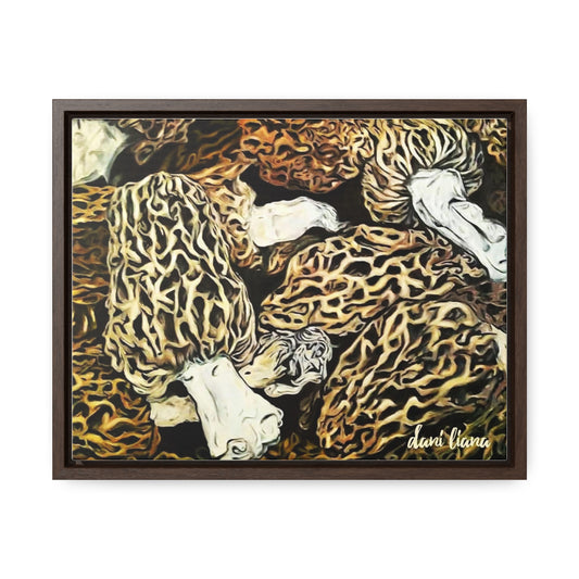 Morel Mushrooms Original Oil Painting Print, Gallery Canvas Wraps, Horizontal Frame