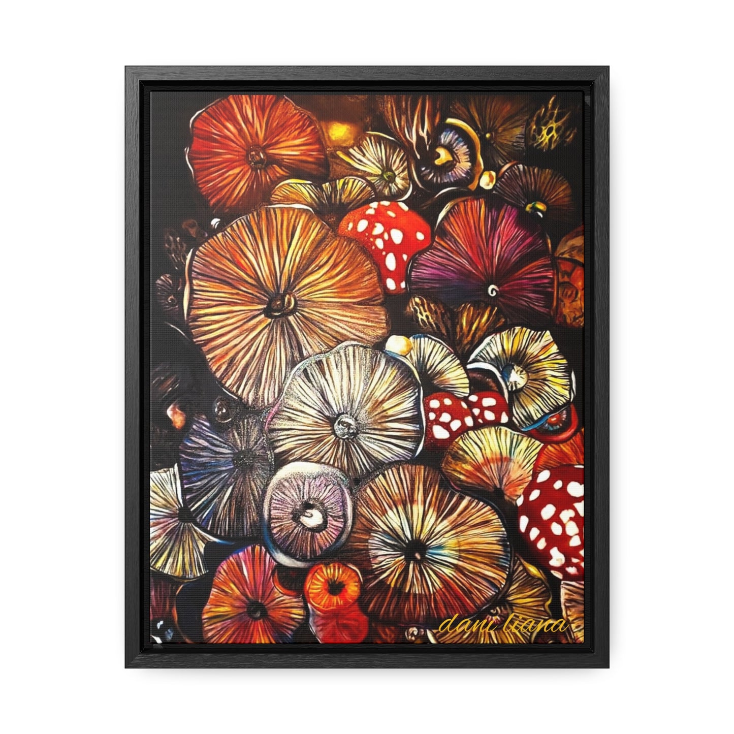 Colorful Mushroom Print on Gallery Canvas Wraps, Vertical Frame