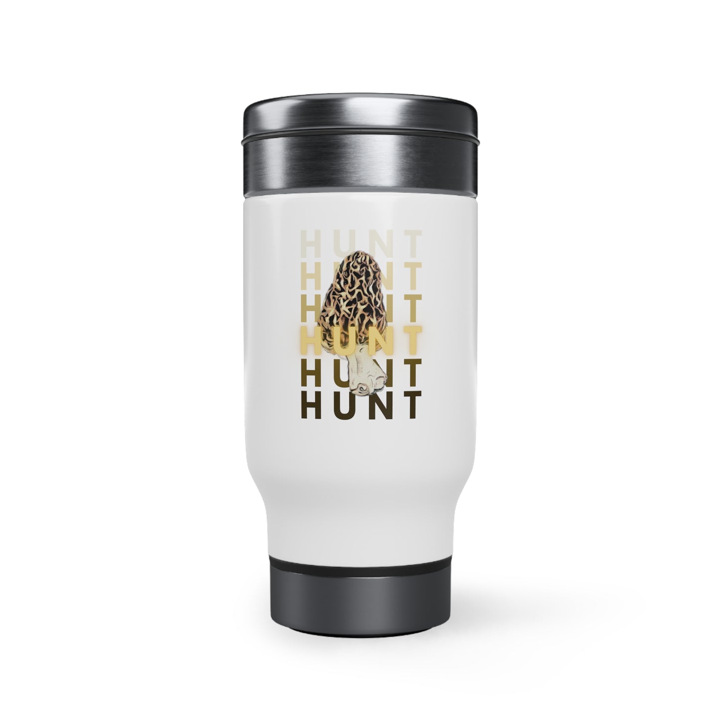 Morel Mushroom Stainless Steel Travel Mug with Handle, 14oz