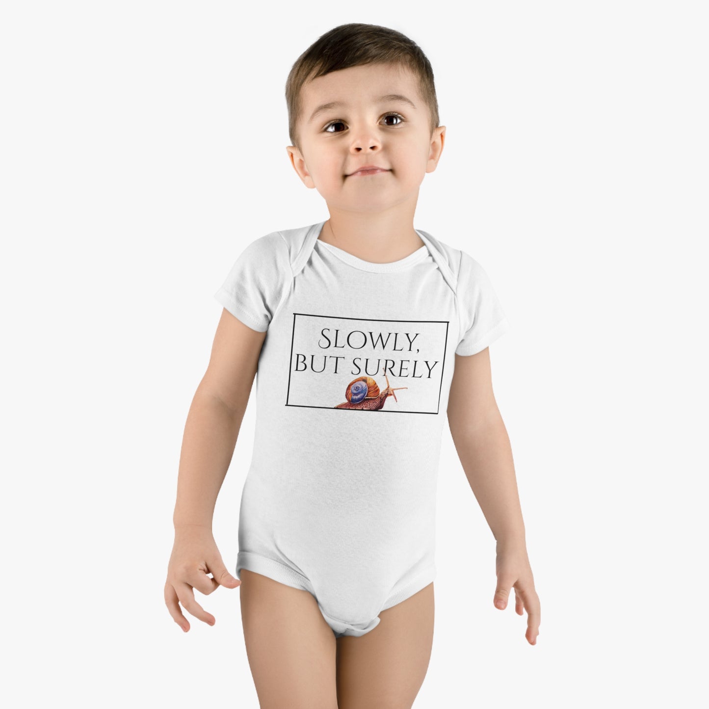 Slowly, but Surely. Snail Organic Baby Bodysuit