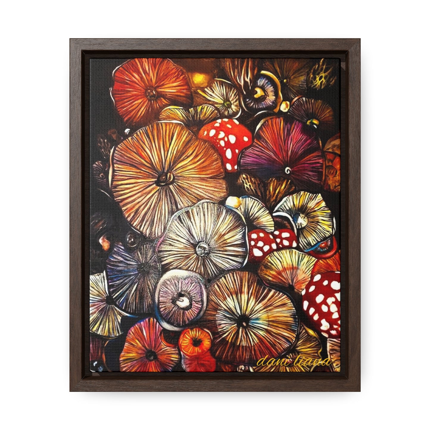 Colorful Mushroom Print on Gallery Canvas Wraps, Vertical Frame