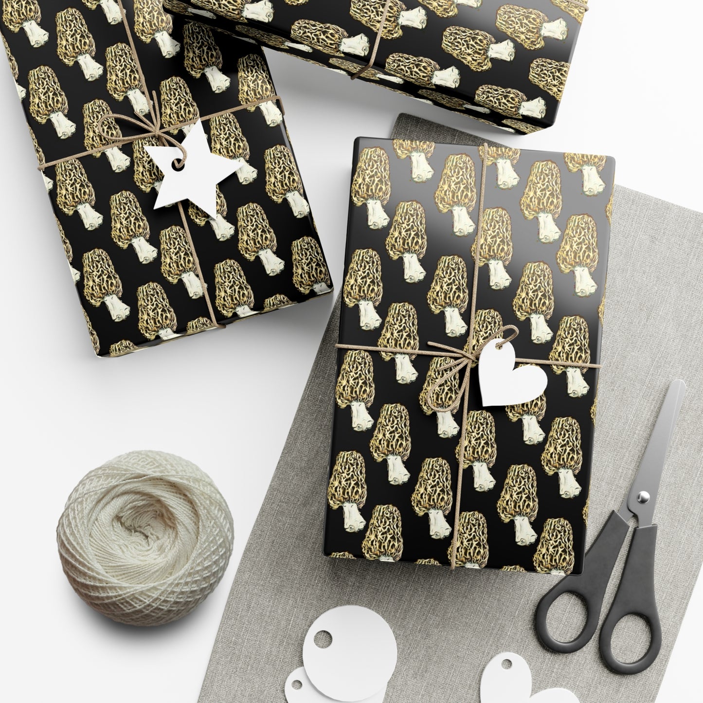 Mushroom Gift Wrap, Black