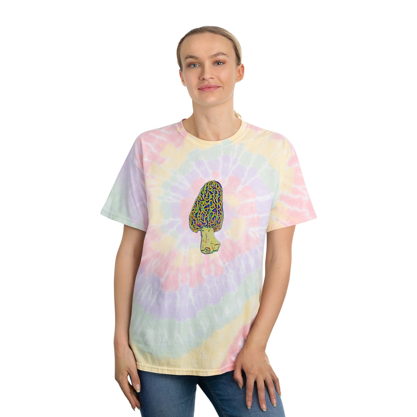 Psychedelic Tie-Dye Tee Morel Mushroom T-Shirt