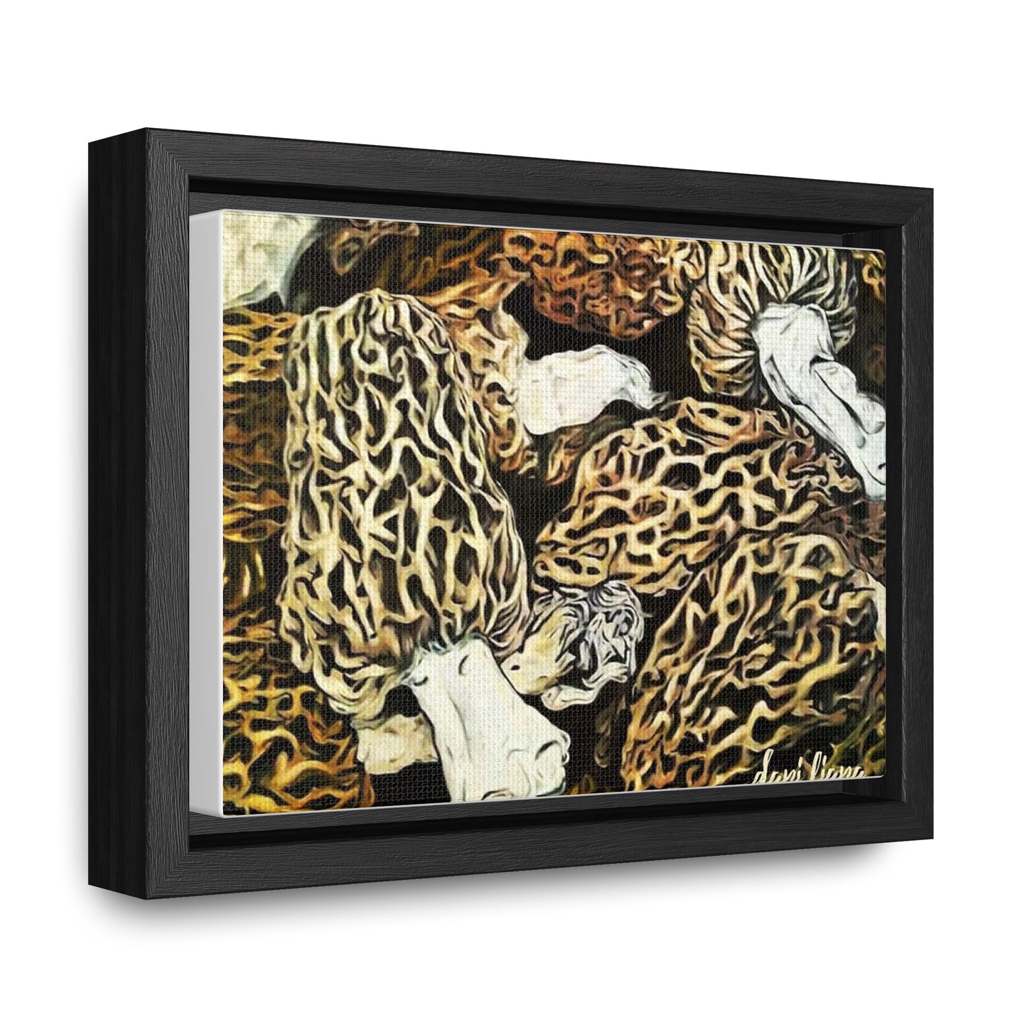 Morel Mushrooms Original Oil Painting Print, Gallery Canvas Wraps, Horizontal Frame