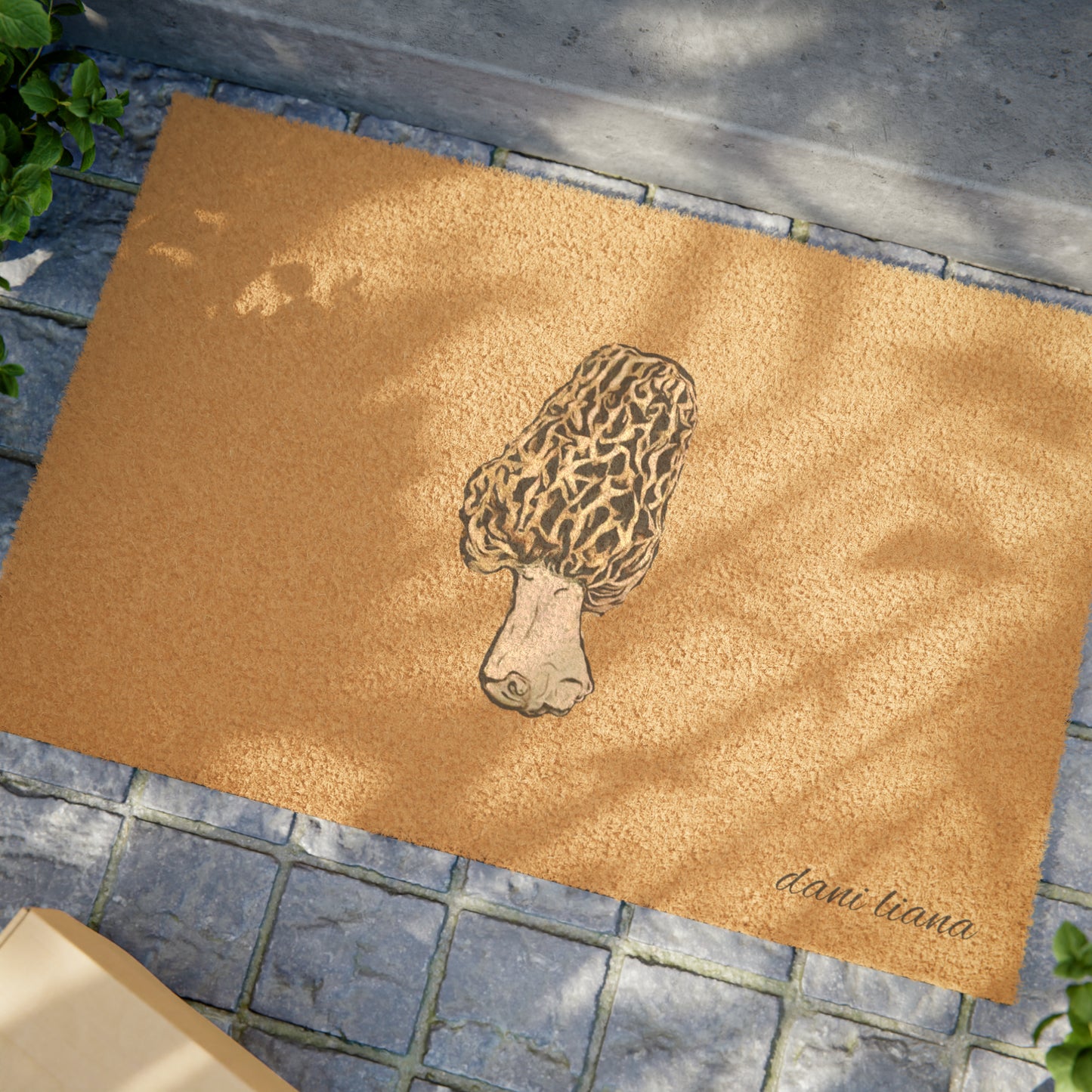 Minimal Morel Mushroom Doormat, Outdoors, gift idea, nature, rustic home, country home, foragers, farm to table, boho, chic, design