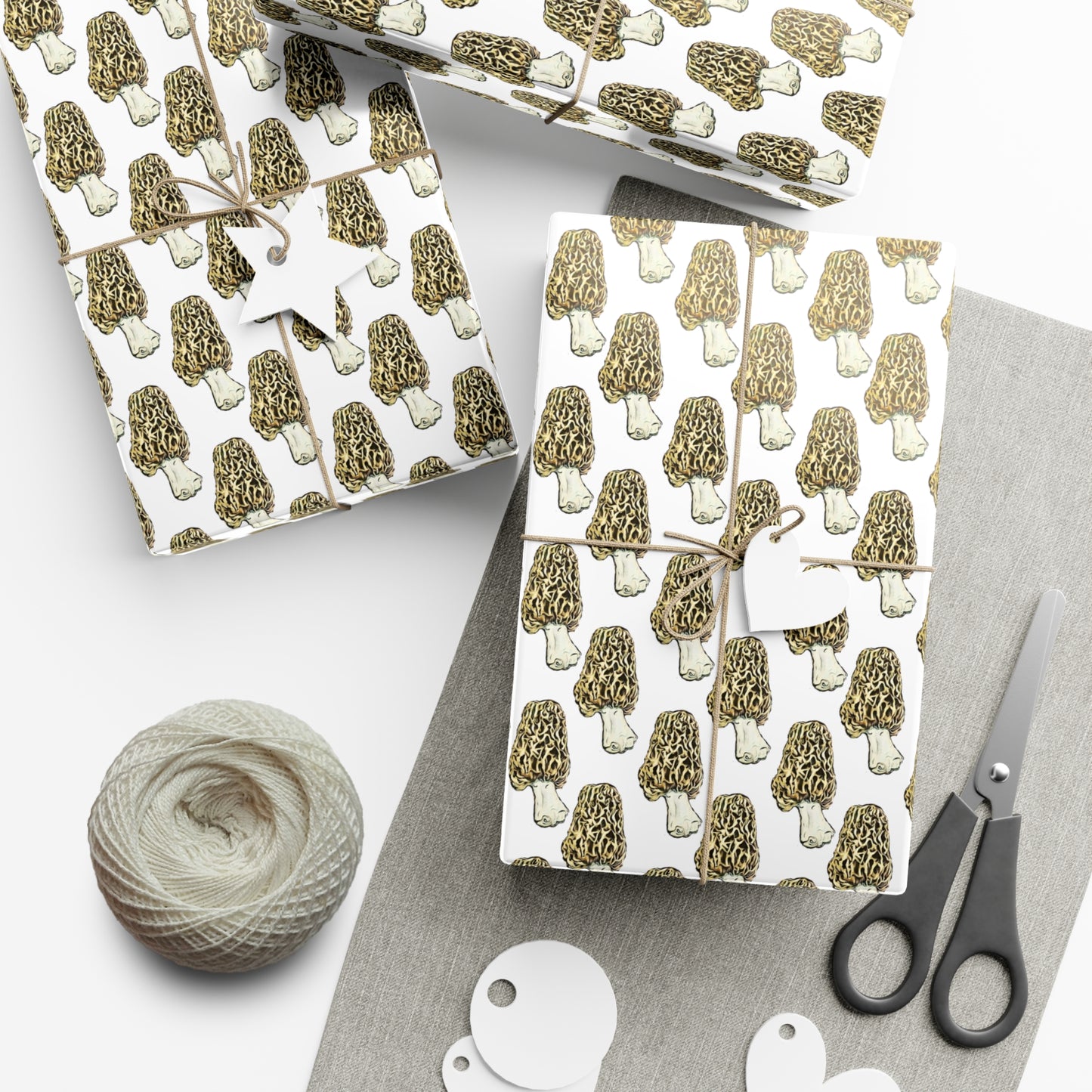 Mushroom Gift Wrap, White