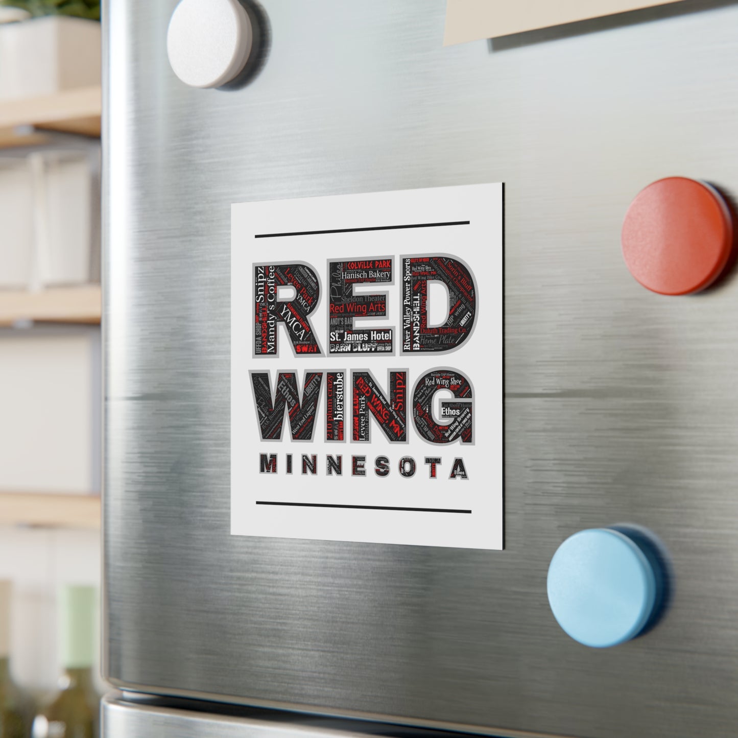 Red Wing Community Square Magnet