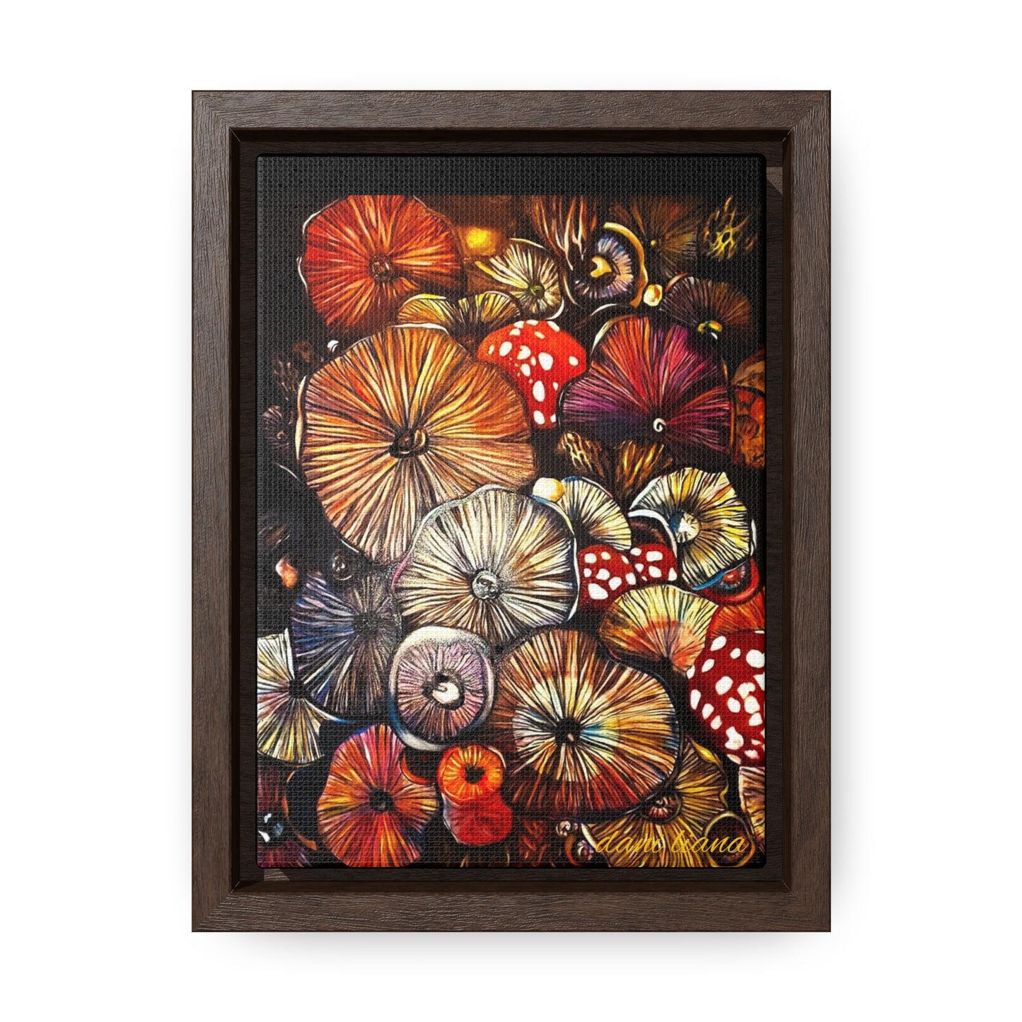 Colorful Mushroom Print on Gallery Canvas Wraps, Vertical Frame