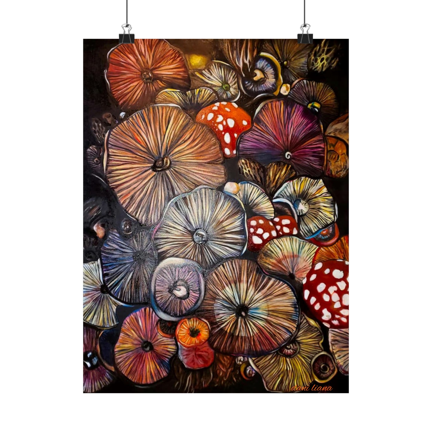 Colorful Mushroom Original Oil Painting Print (Online)