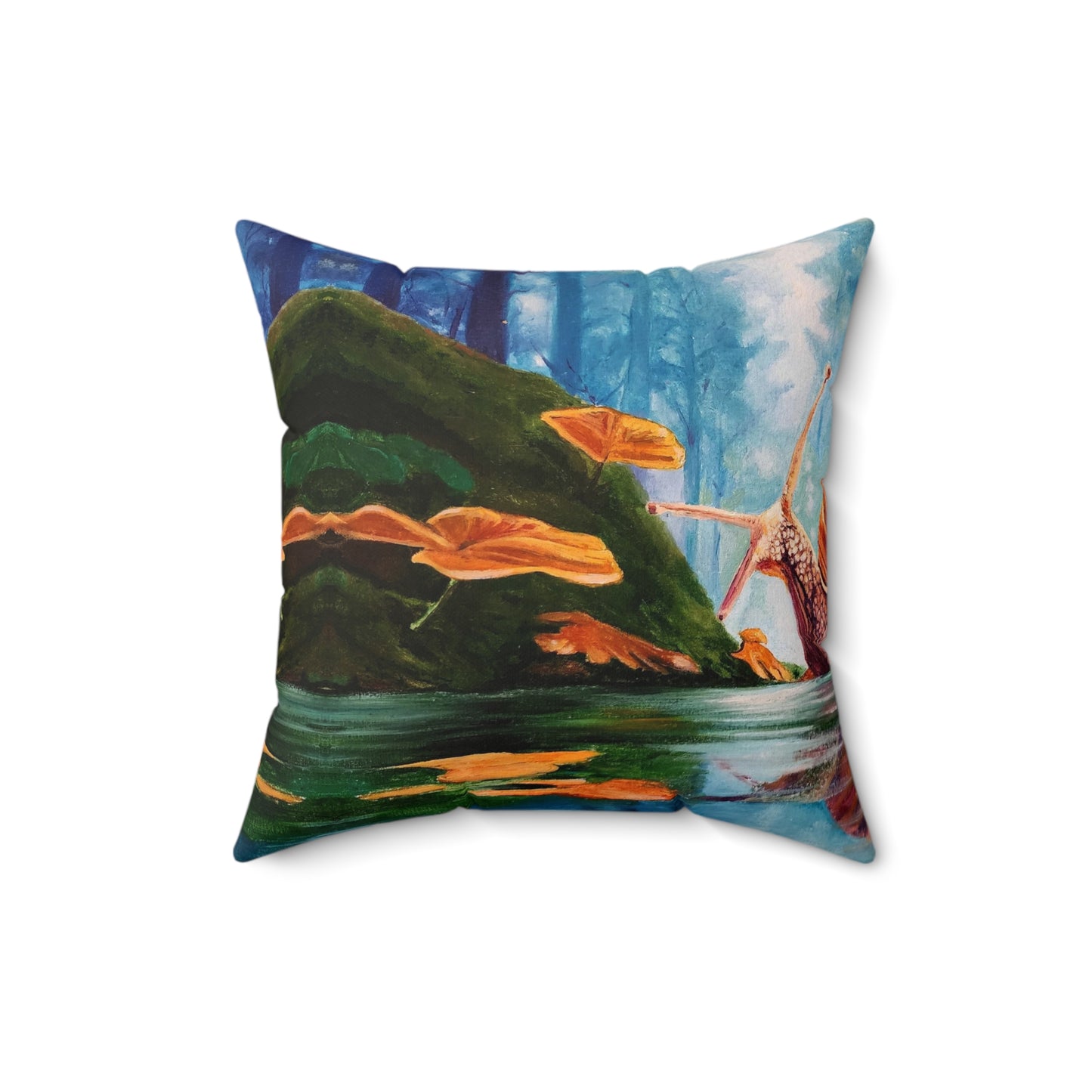 Whimsical Snail Spun Polyester Square Pillow