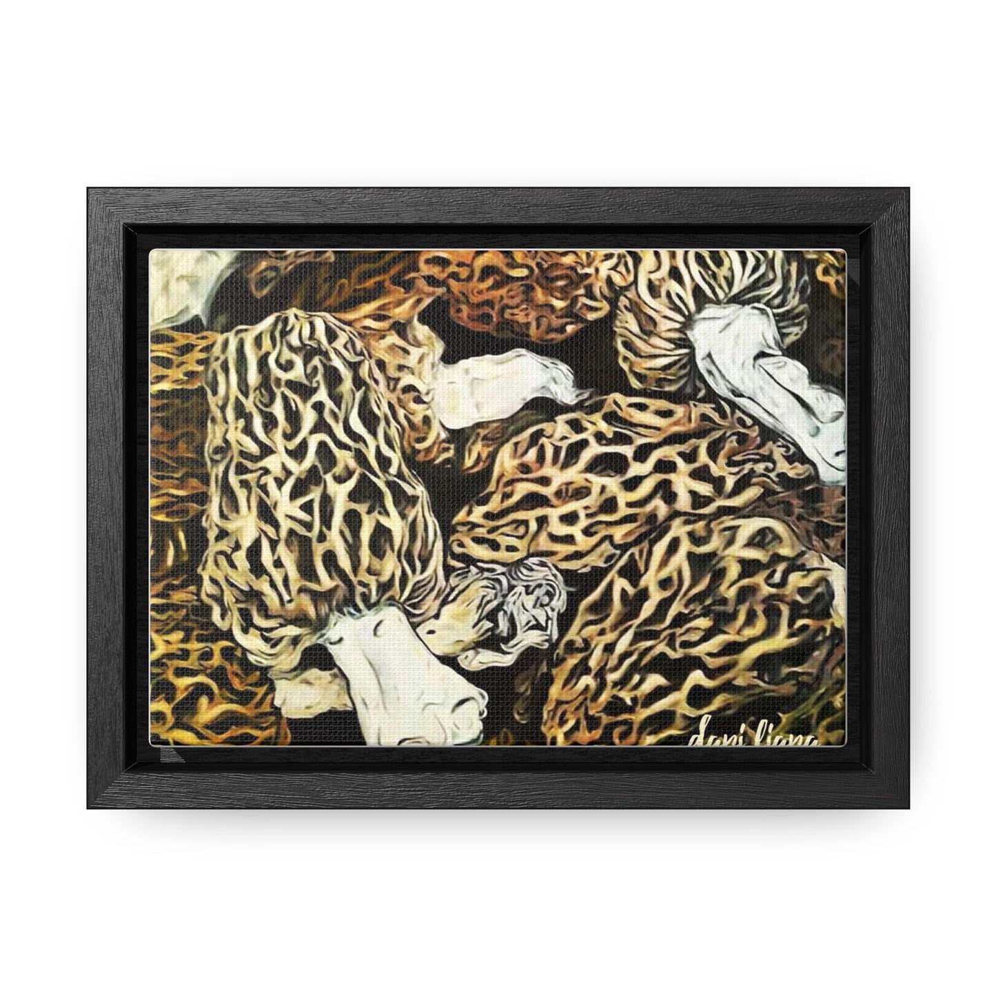 Morel Mushrooms Original Oil Painting Print, Gallery Canvas Wraps, Horizontal Frame