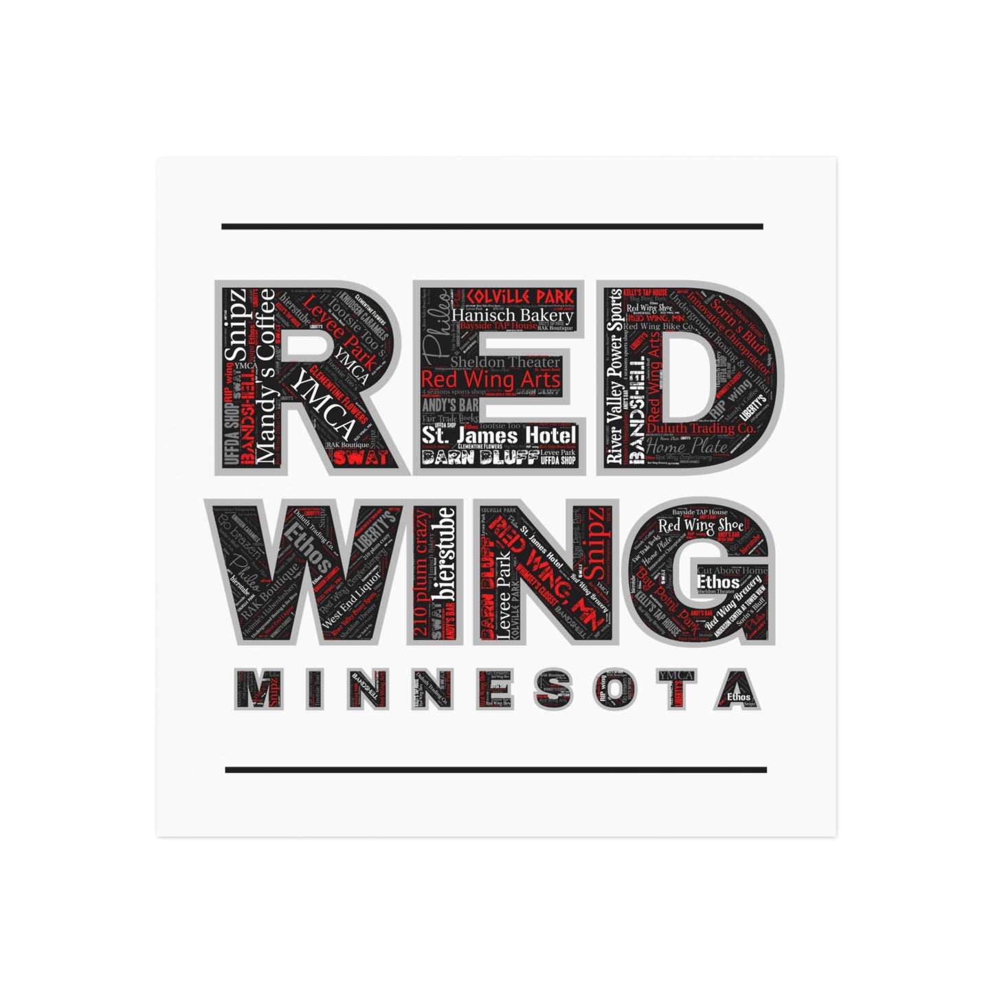 Red Wing Community Square Magnet