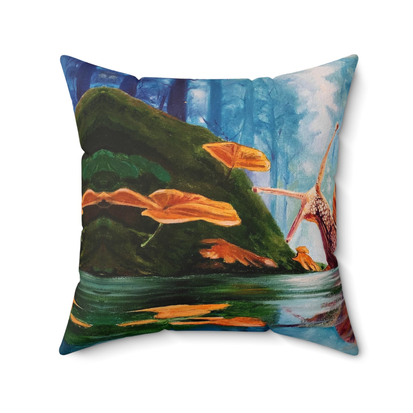 Whimsical Snail Spun Polyester Square Pillow