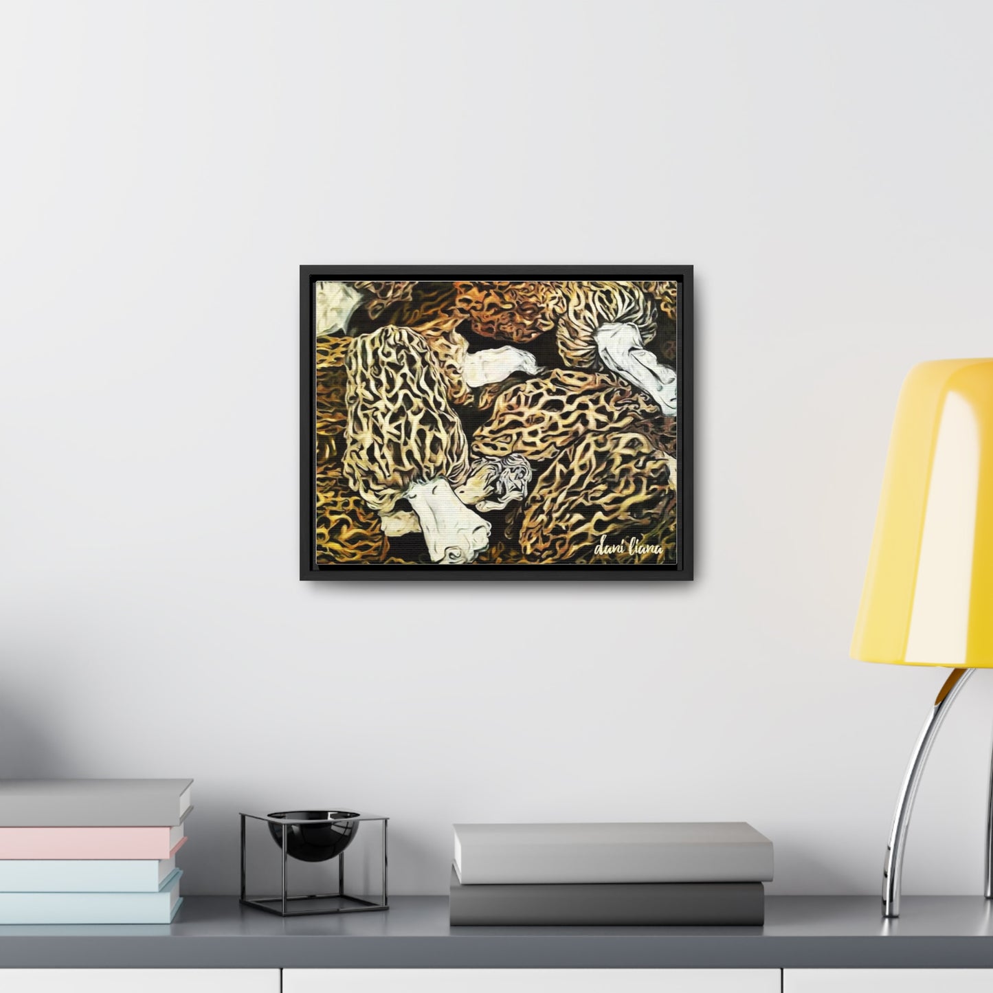 Morel Mushrooms Original Oil Painting Print, Gallery Canvas Wraps, Horizontal Frame