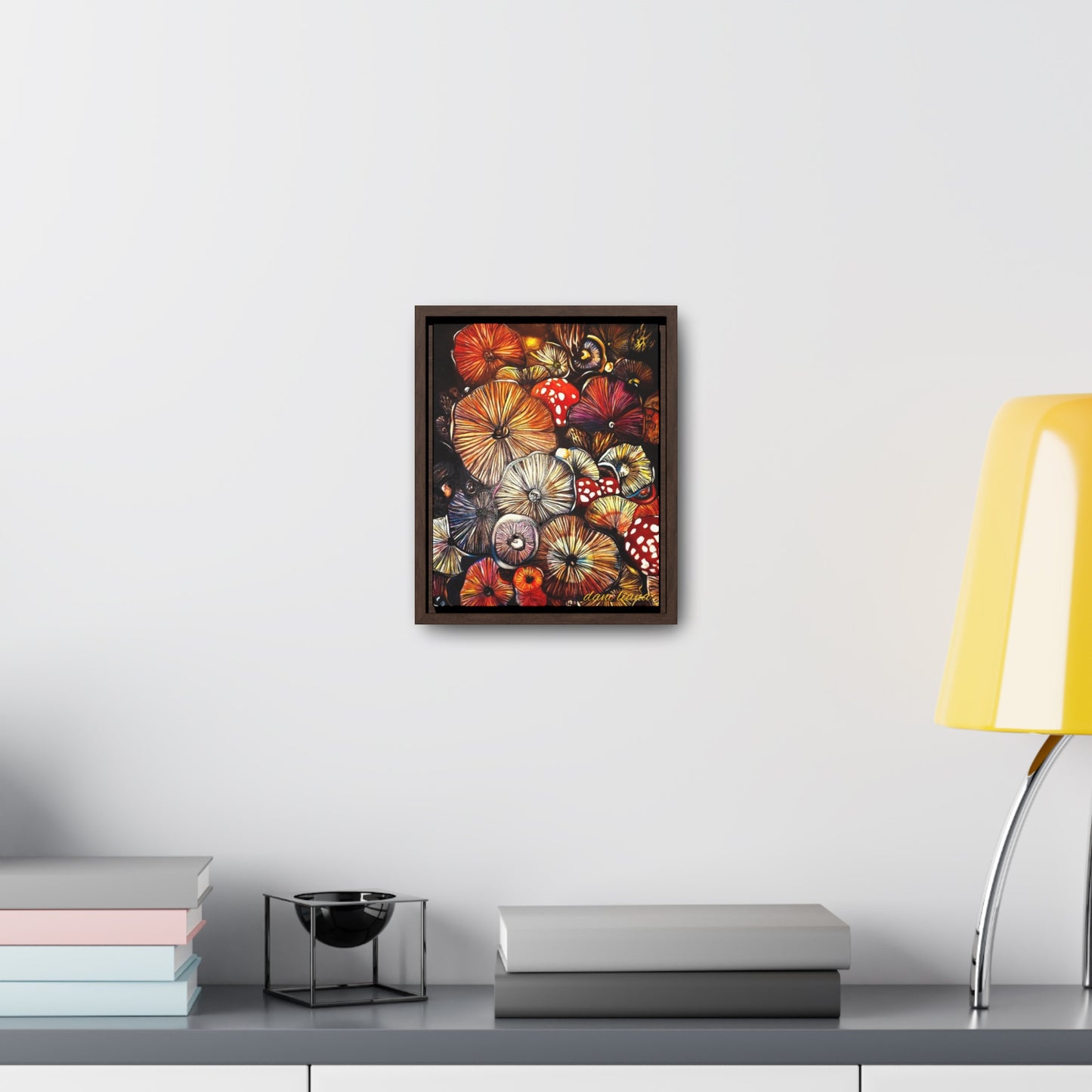 Colorful Mushroom Print on Gallery Canvas Wraps, Vertical Frame