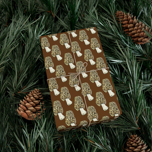 Mushroom Gift Wrap, Brown