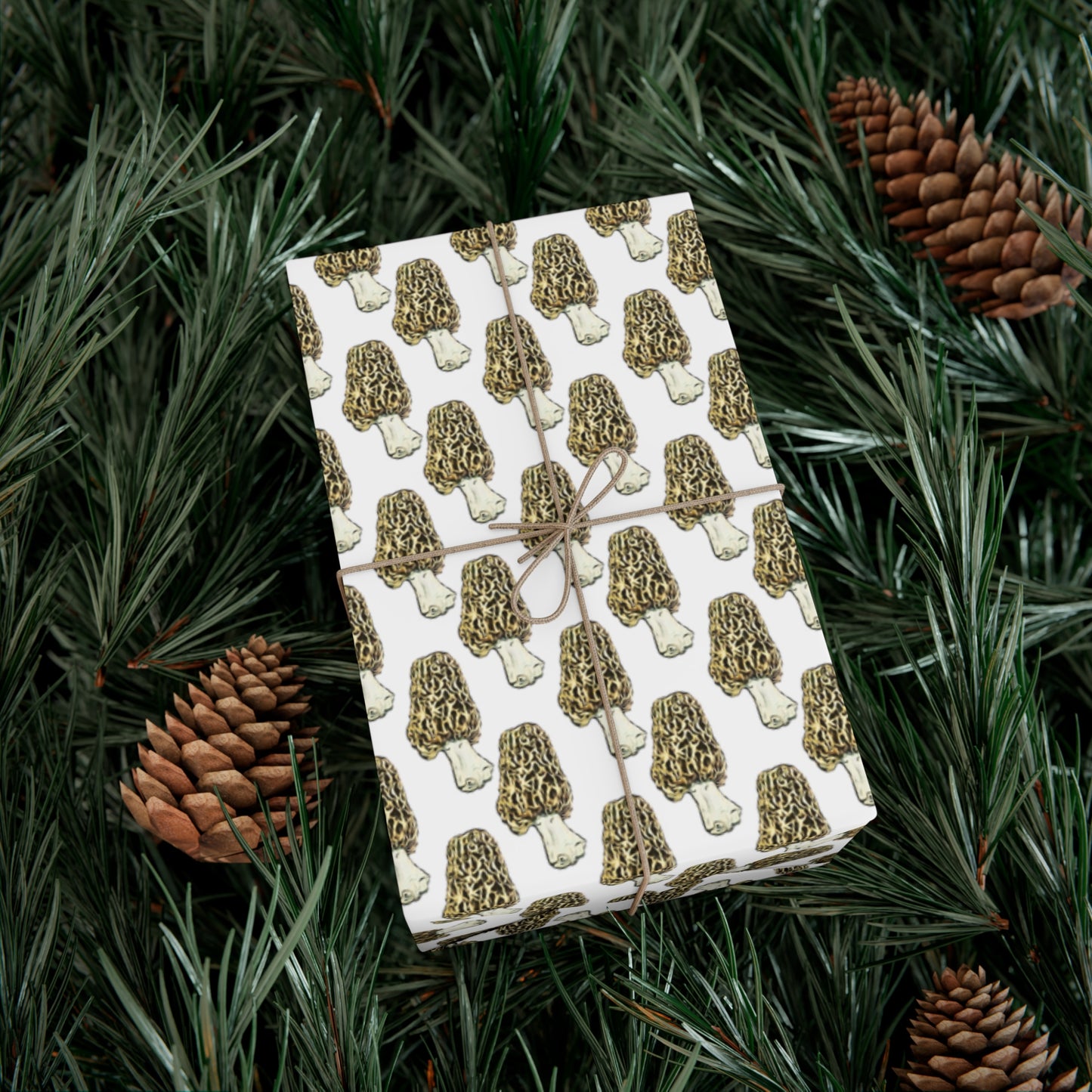 Mushroom Gift Wrap, White