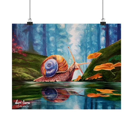 Enchanting Snail and Mushroom Art Print