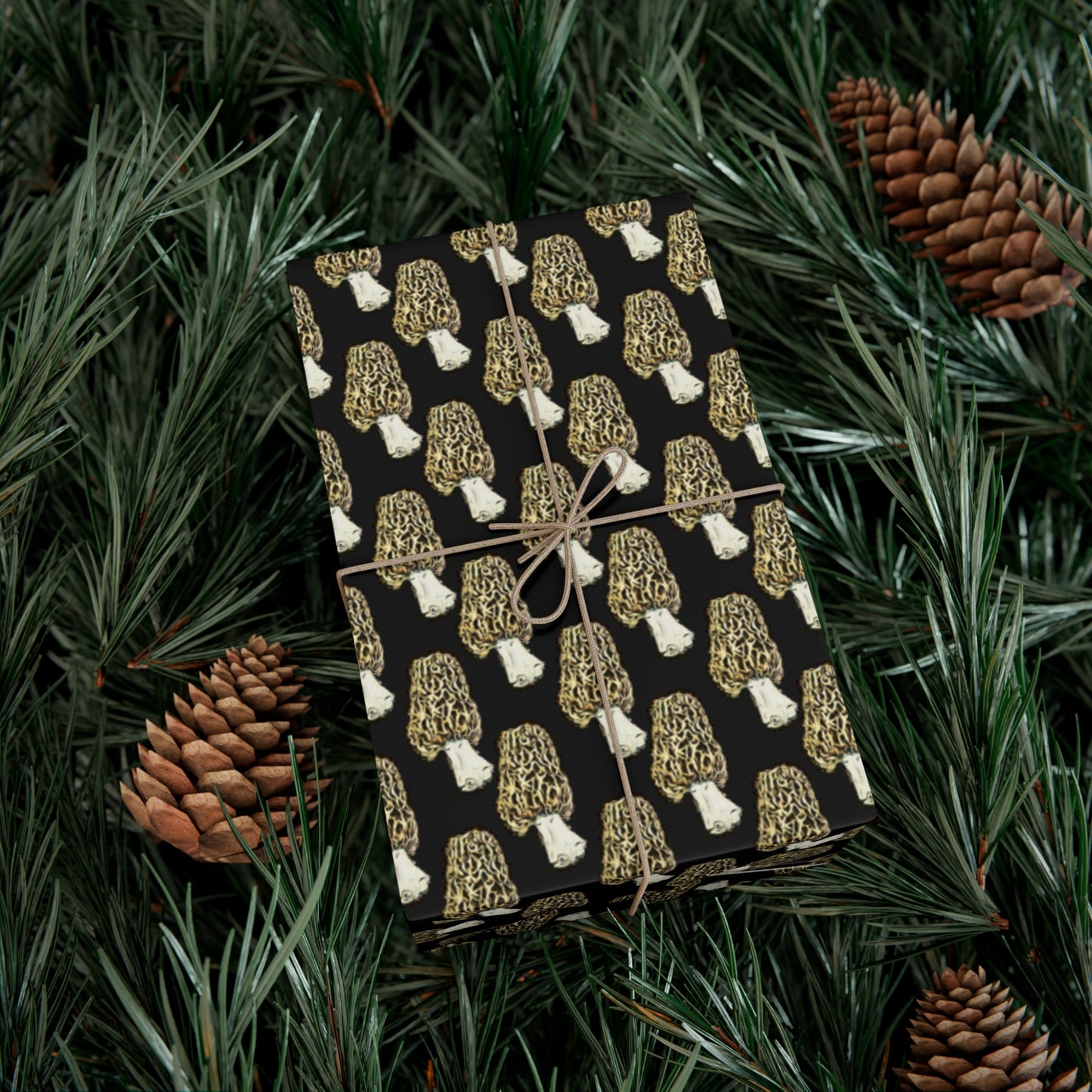 Mushroom Gift Wrap, Black