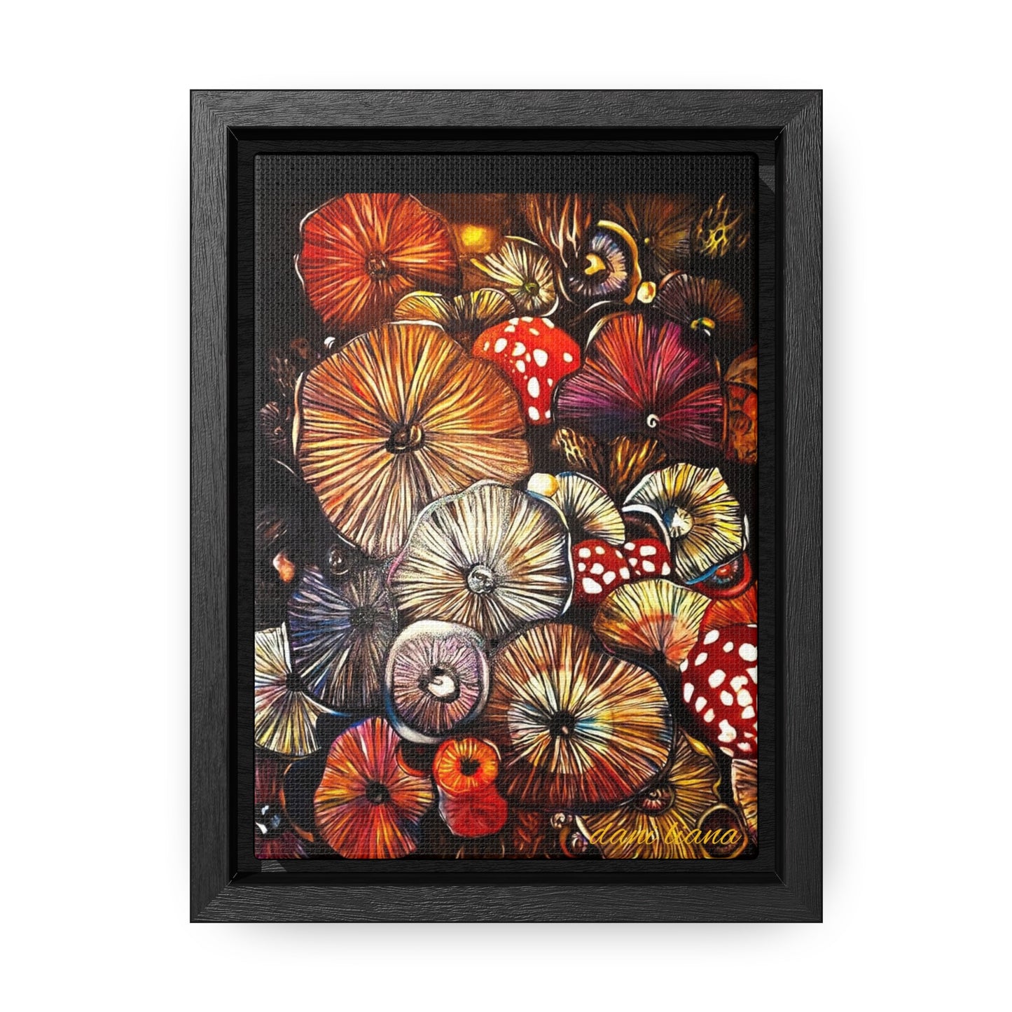 Colorful Mushroom Print on Gallery Canvas Wraps, Vertical Frame