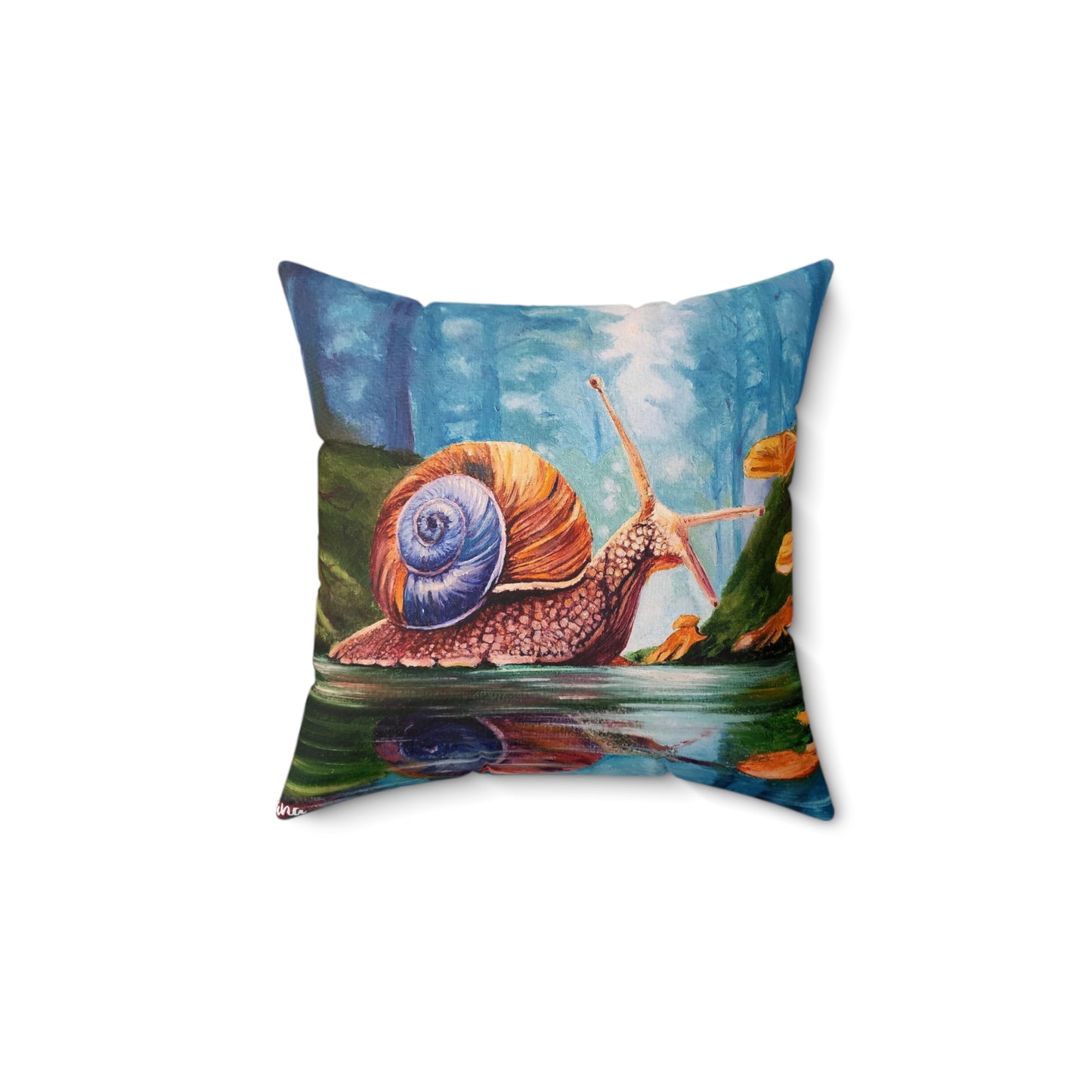 Whimsical Snail Spun Polyester Square Pillow