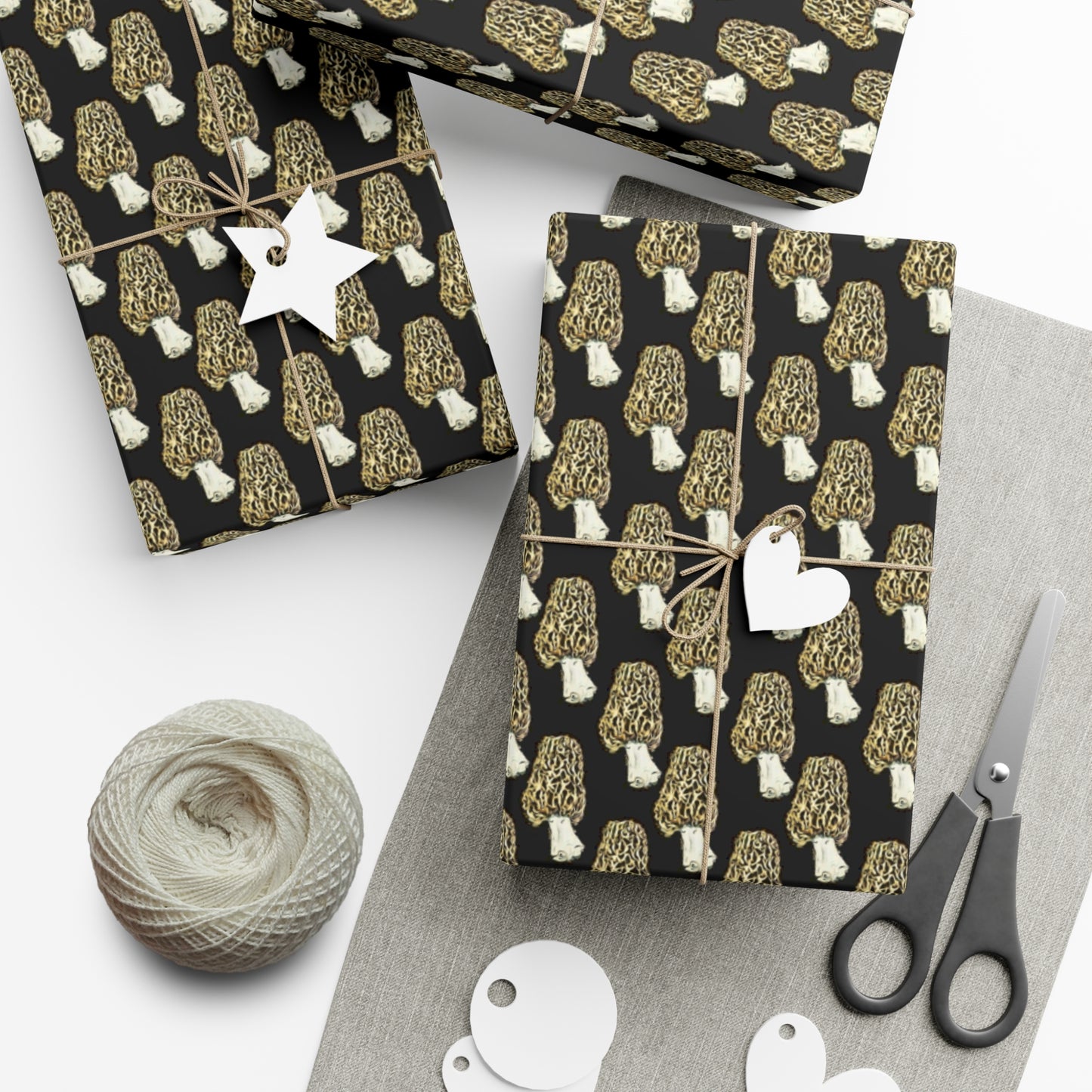 Mushroom Gift Wrap, Black