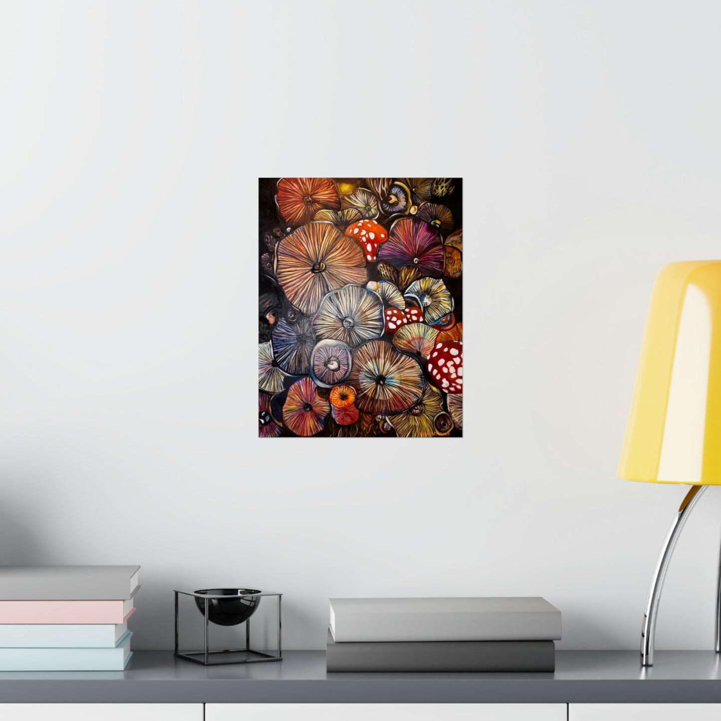 Colorful Mushroom Original Oil Painting Print (Online)