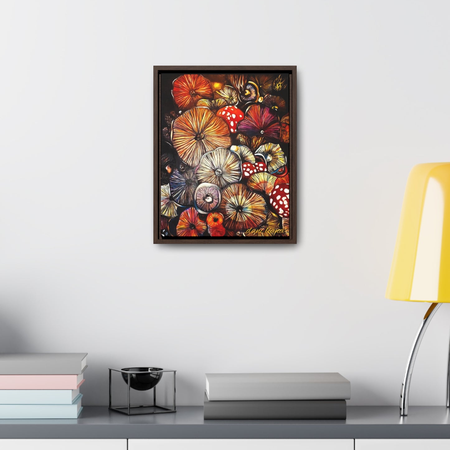 Colorful Mushroom Print on Gallery Canvas Wraps, Vertical Frame