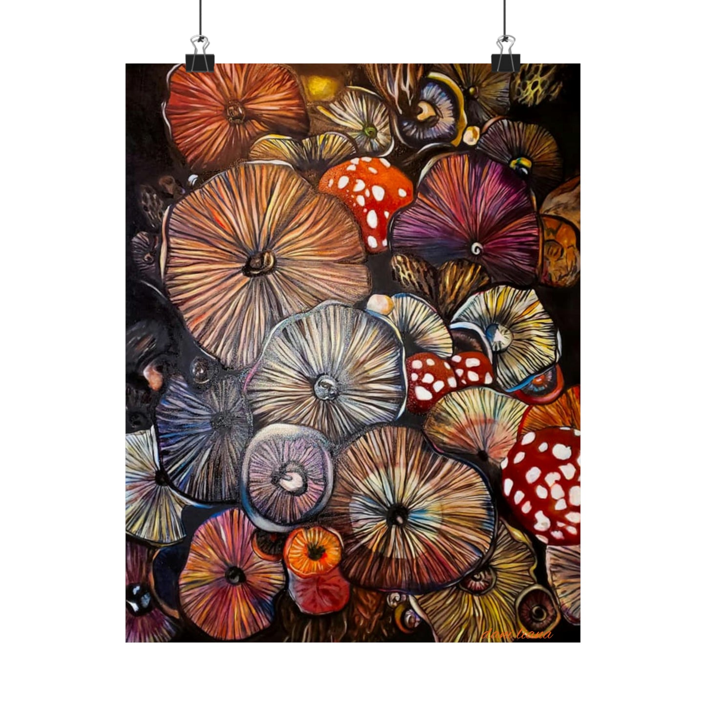 Colorful Mushroom Original Oil Painting Print (Online)