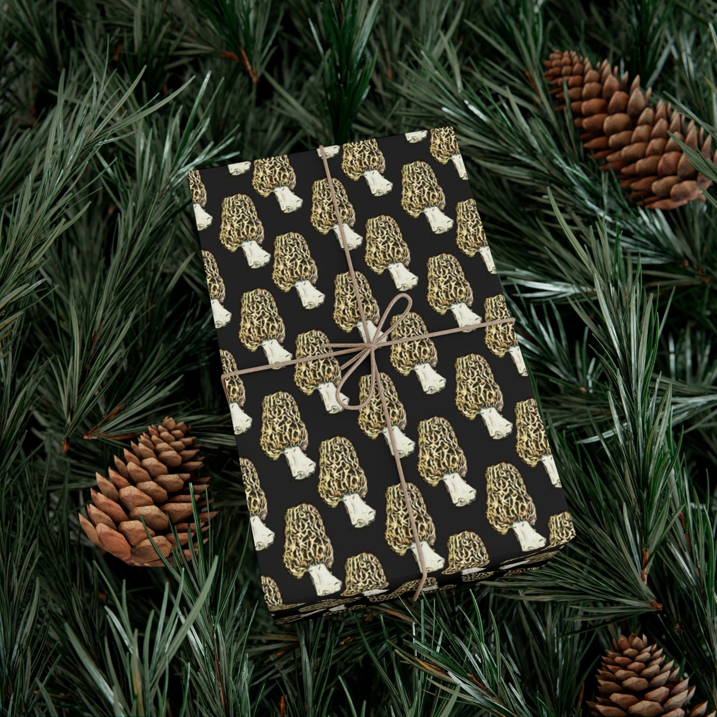 Mushroom Gift Wrap, Black